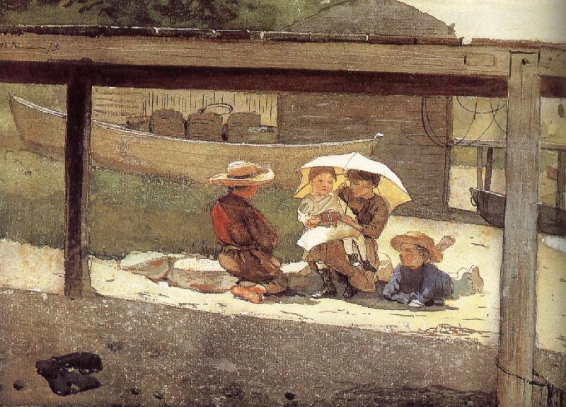 Winslow Homer To look after a child Norge oil painting art